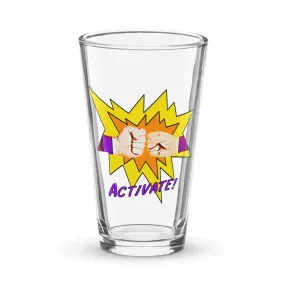 Activate! Shaker pint glass