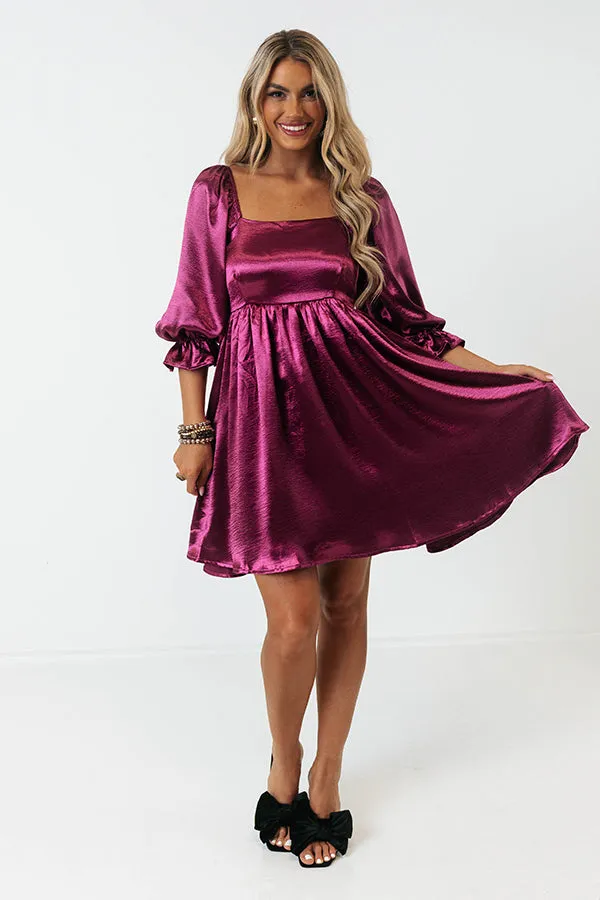 Address The Room Babydoll Dress in Purple