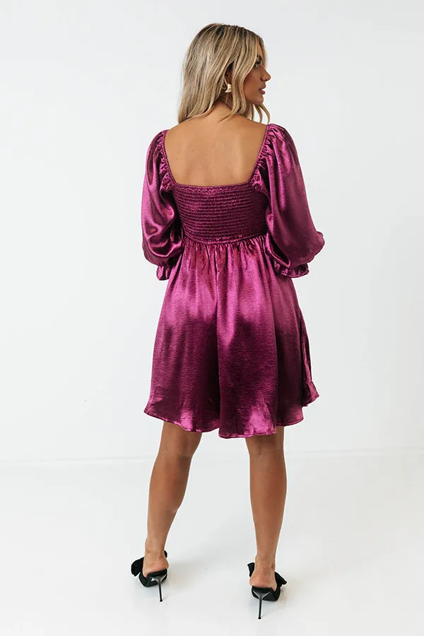 Address The Room Babydoll Dress in Purple