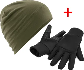 Adult Beechfield Merino Wool Beanie & Gloves Bundle