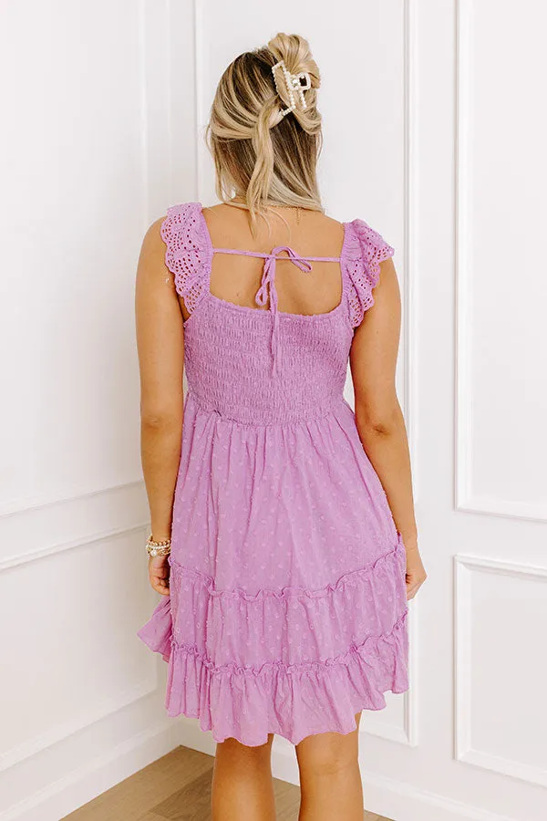 Adventure Seeker Smocked Mini Dress In Lavender