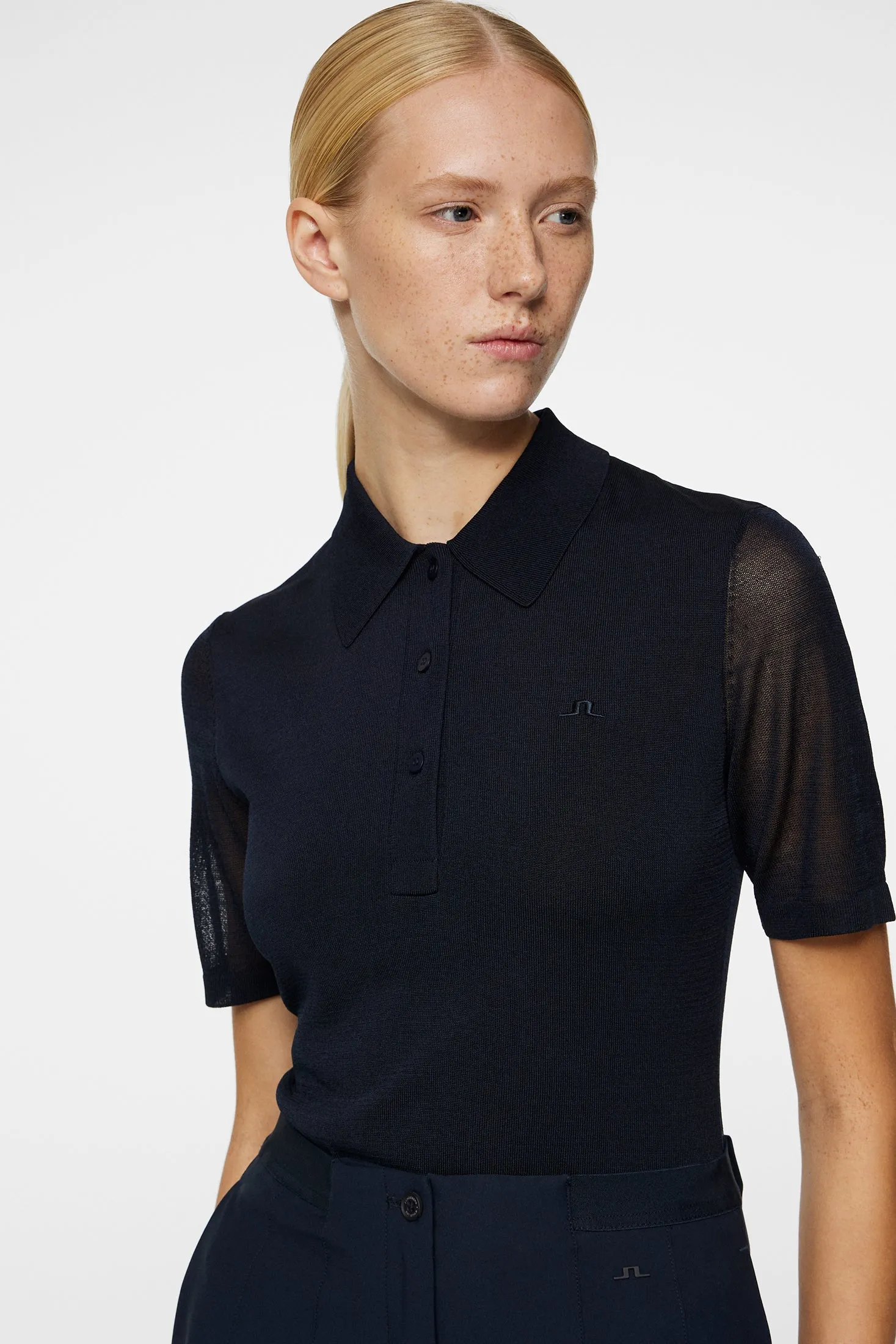 Amandine Knitted Polo / JL Navy