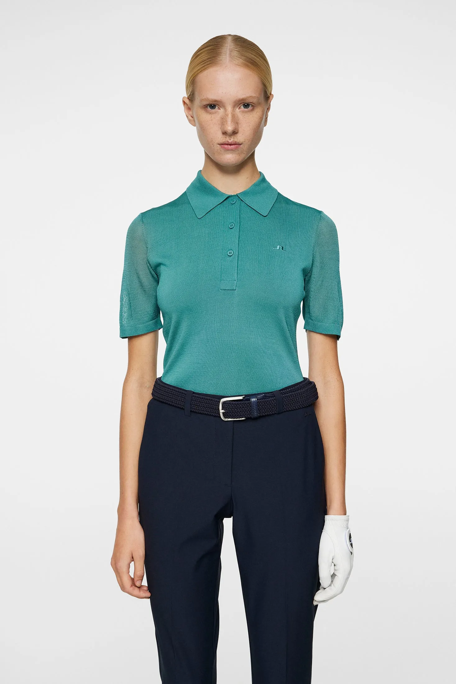 Amandine Knitted Polo / Teal