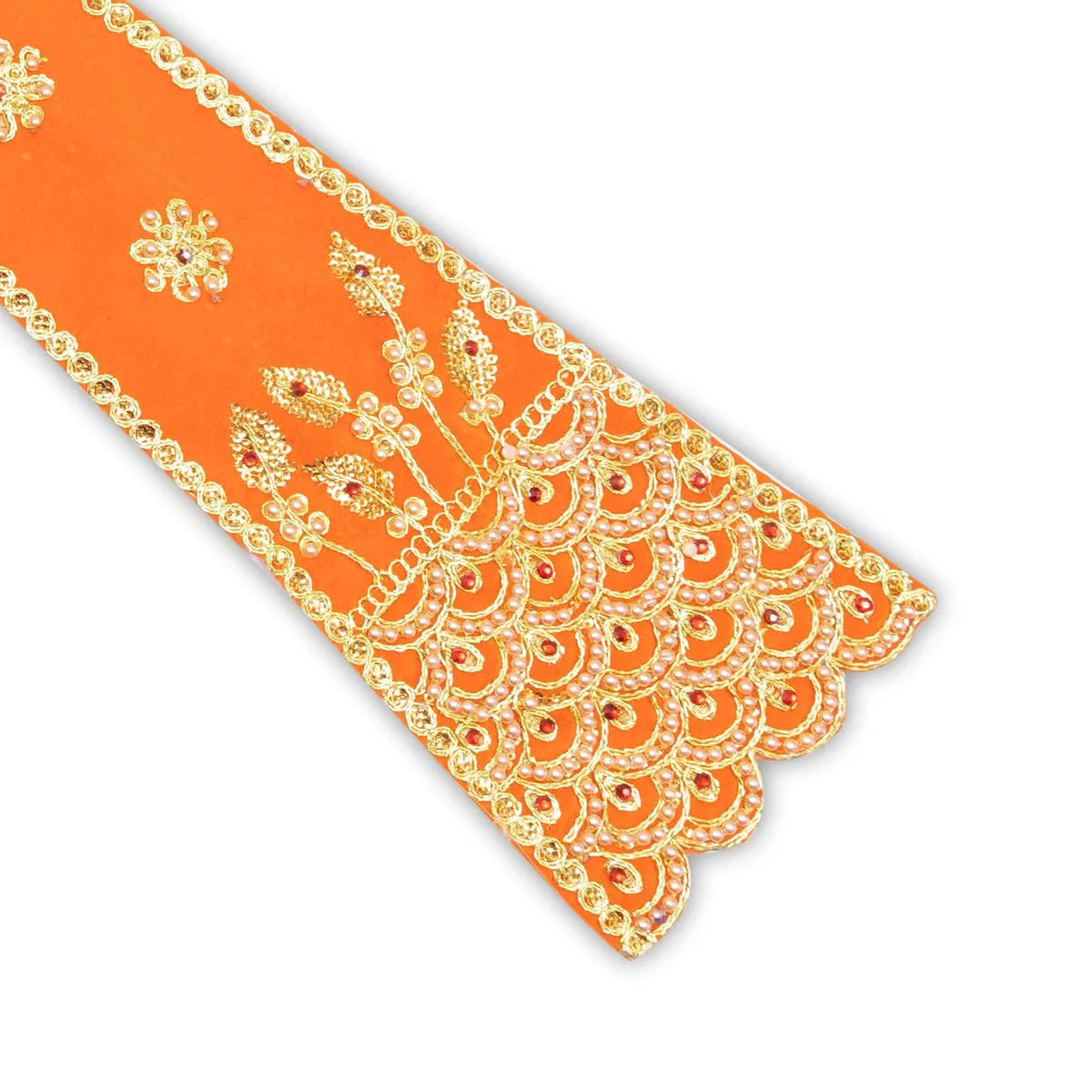 Angavastram - 48 Inches | Beads & Jari Designed Towel/ Velvet Thundu for Deity/ 65 Gms/ Assorted Colours