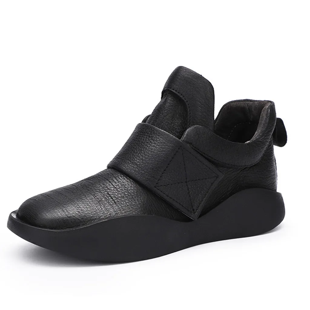 Autumn Winter Leather Soft Retro Sports Boots Women's Shoes