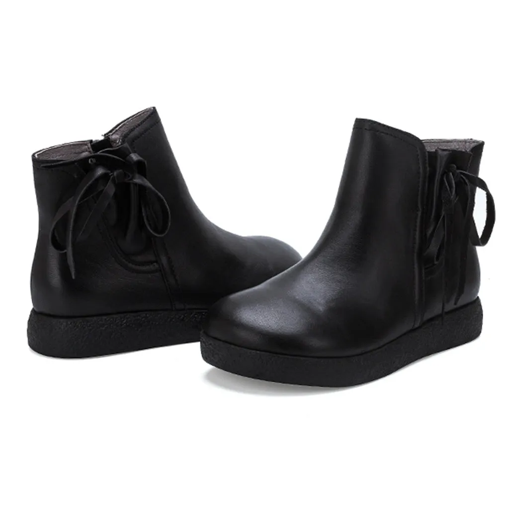 Autumn Winter Retro Casual Leather Short Boots | Gift Shoes