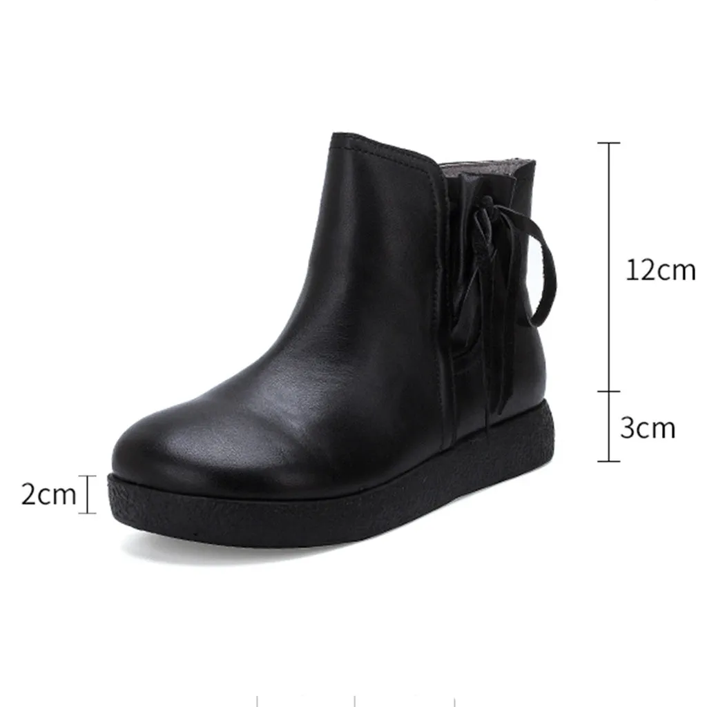 Autumn Winter Retro Casual Leather Short Boots | Gift Shoes