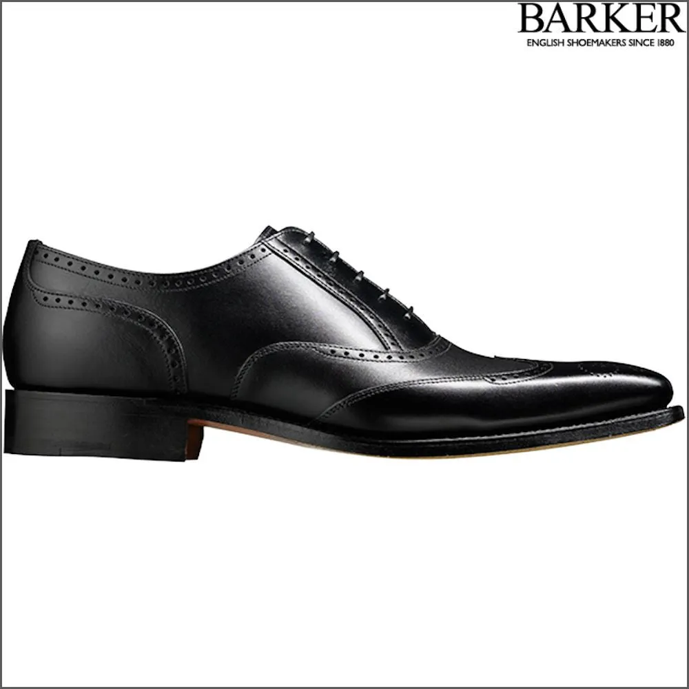 Barker Johnny Black Calf Wingtip Brogue^