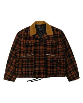 Beams Plus Fish-Hunting Jacket British Wool Tweed Orange