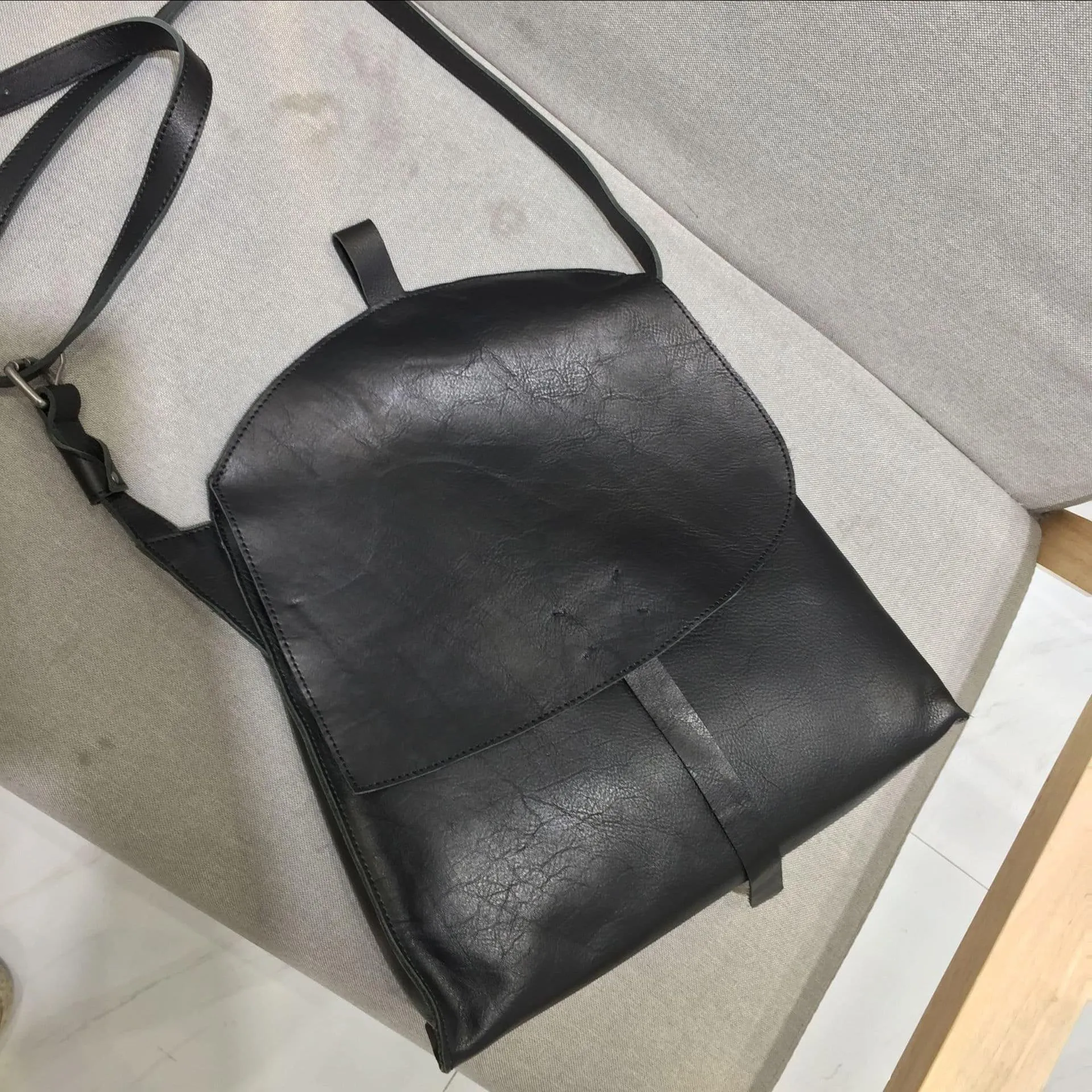 Black Shoulder 4 in 1, Convertible Backpack, Handcrafted Shoulder Bag, Leather Crossbody, Handbag With Long Strap, Women Backpack Bag