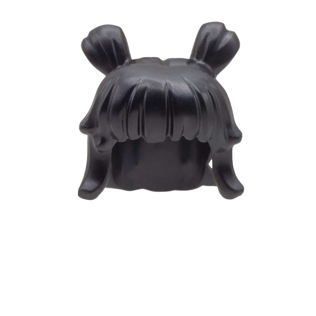 Black Space Buns with Fringe - LEGO Minifigure Hair