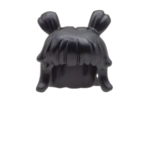 Black Space Buns with Fringe - LEGO Minifigure Hair