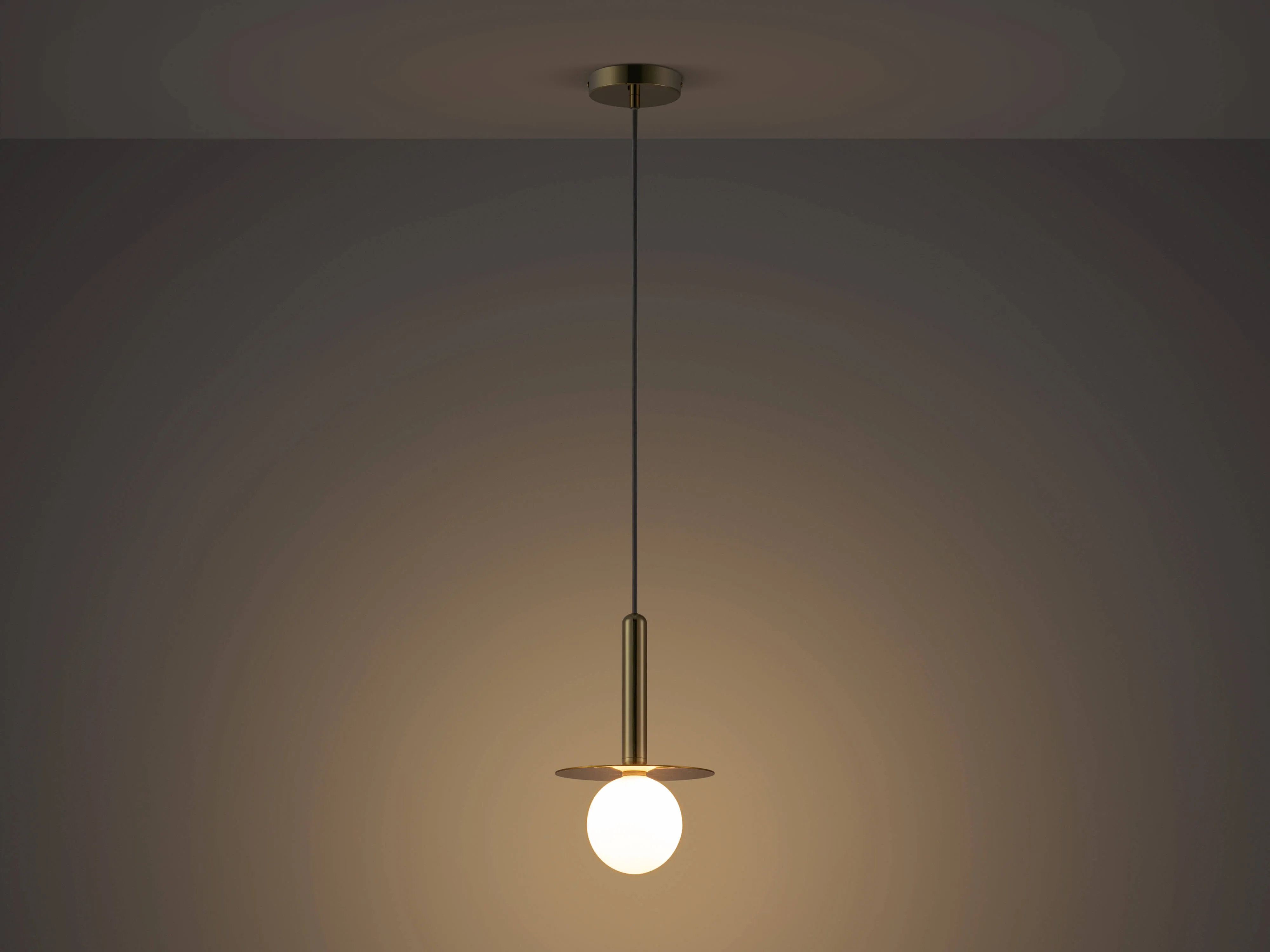 Brass plate pendant light