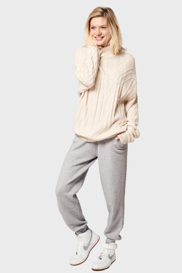 Cable-Knit Cashmere Joggers