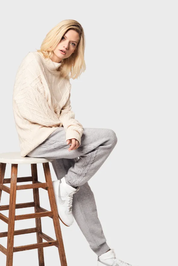 Cable-Knit Cashmere Joggers