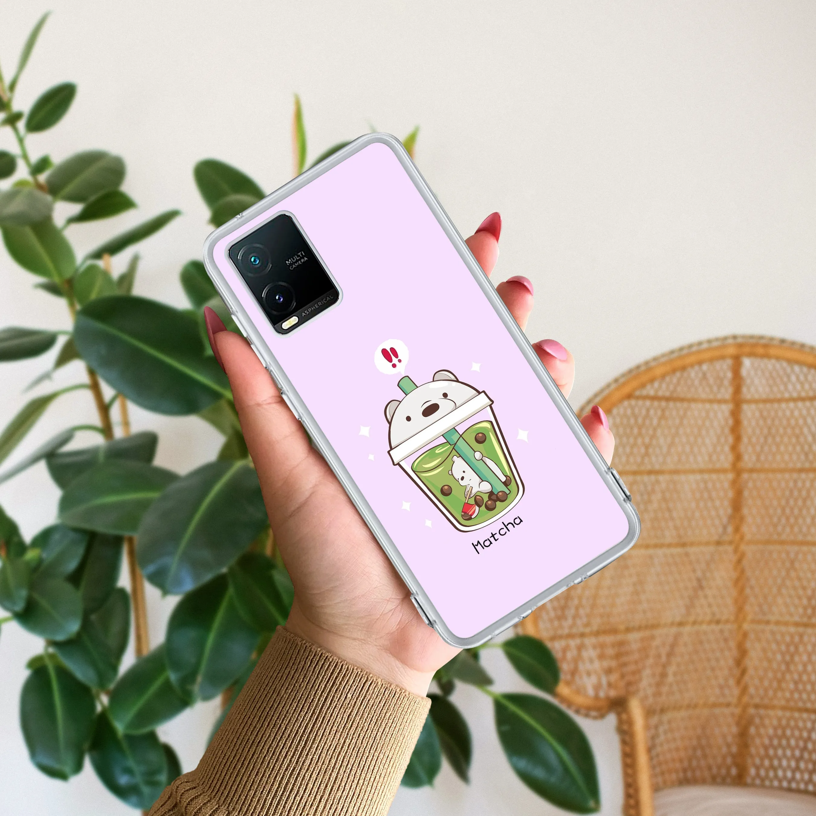 Cartoon Matcha Tea We Bare Bears Silicon Case For Vivo