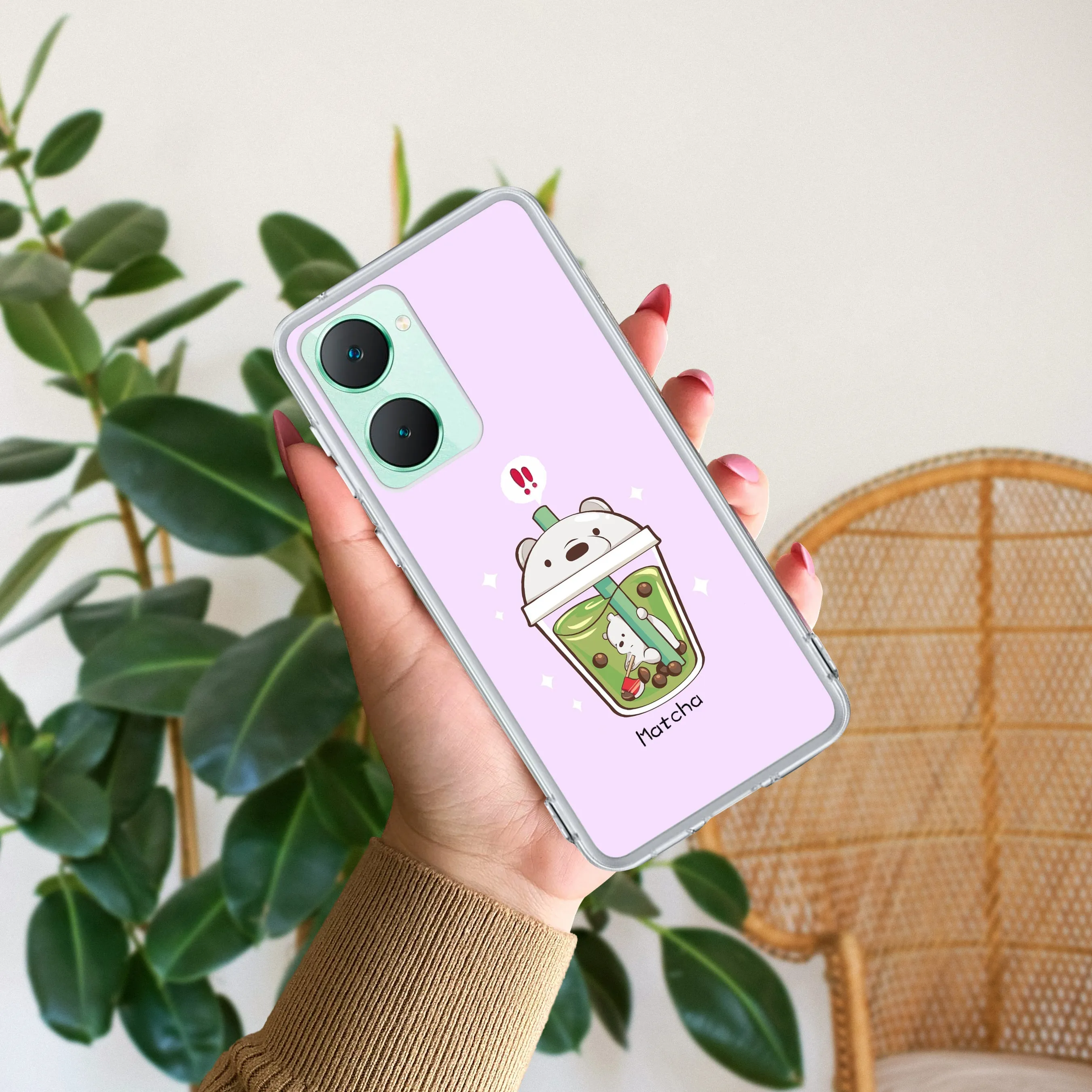 Cartoon Matcha Tea We Bare Bears Silicon Case For Vivo