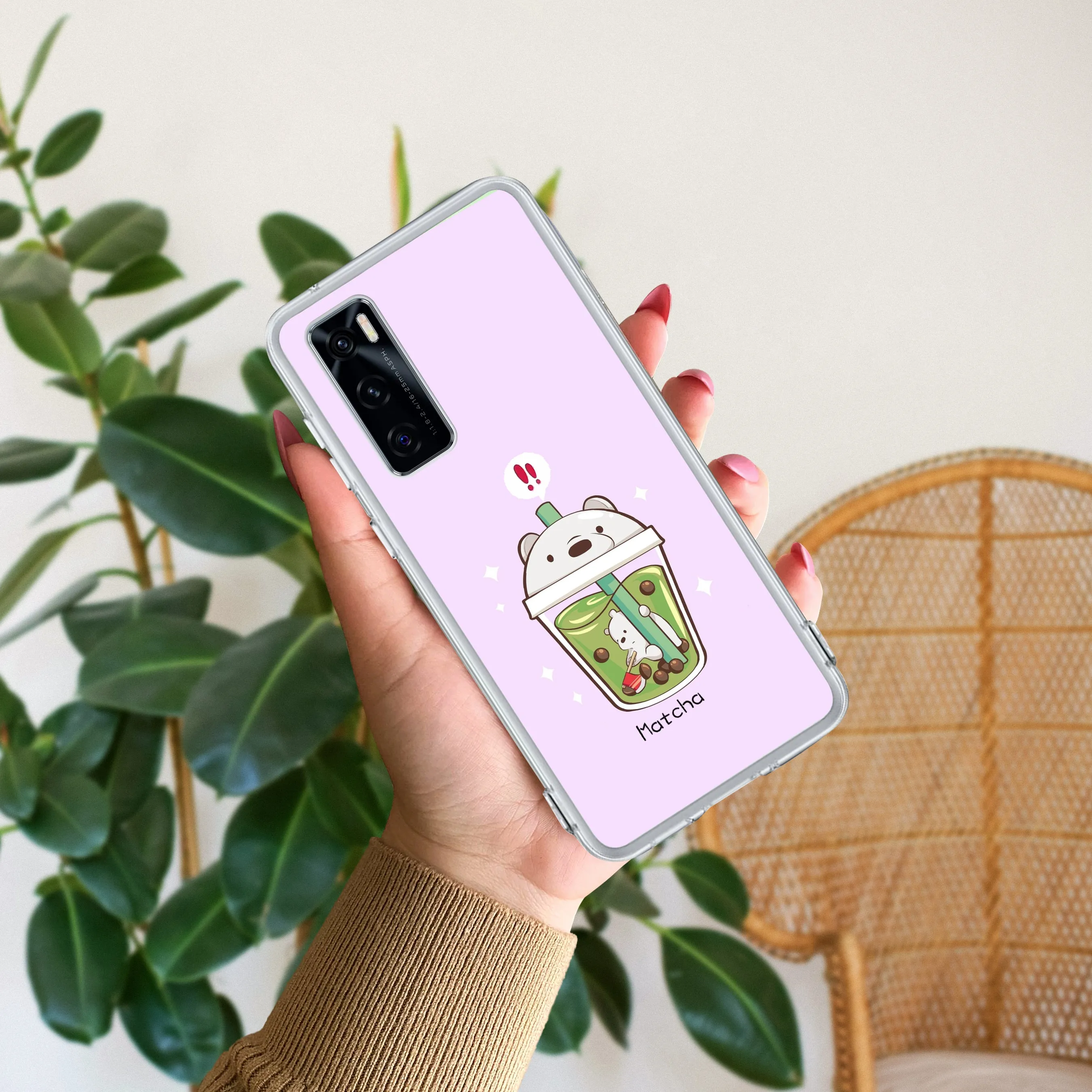 Cartoon Matcha Tea We Bare Bears Silicon Case For Vivo