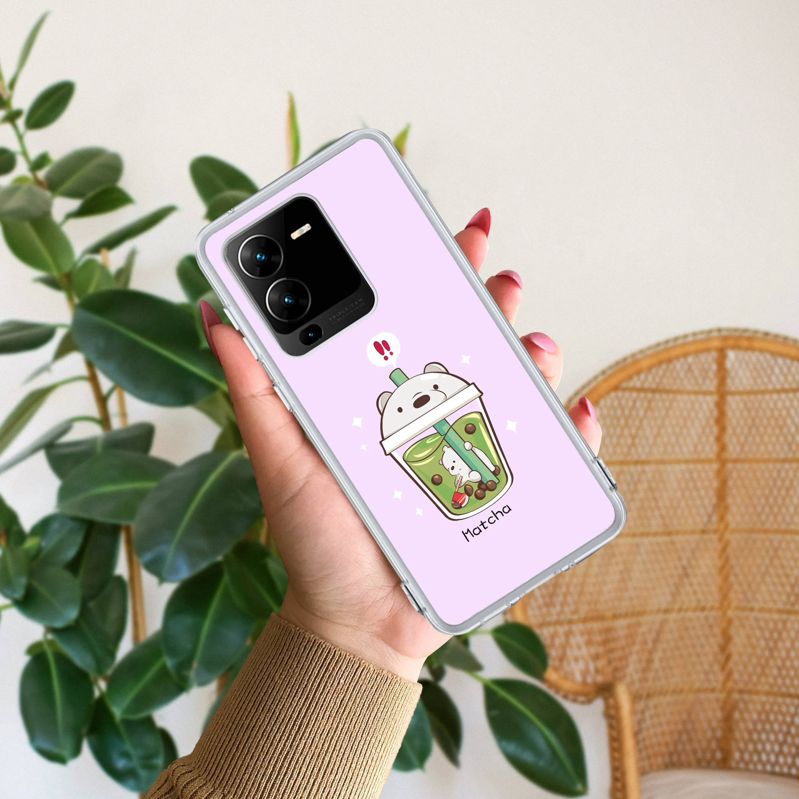 Cartoon Matcha Tea We Bare Bears Silicon Case For Vivo