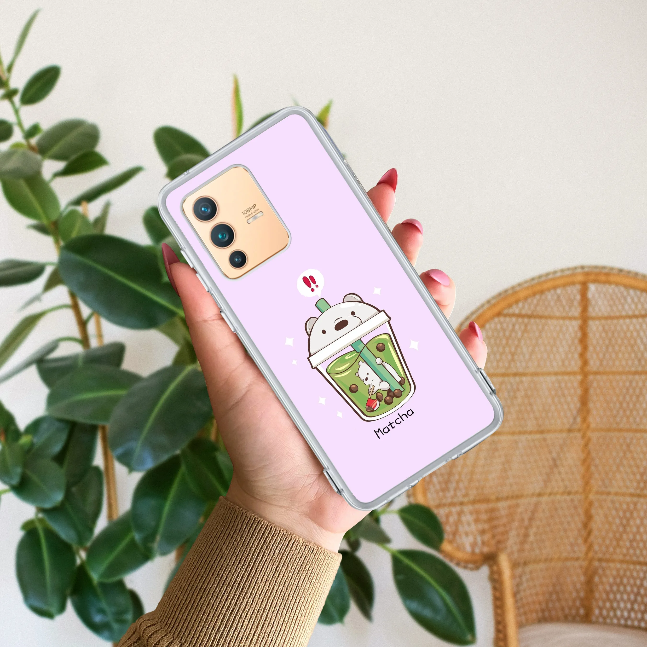 Cartoon Matcha Tea We Bare Bears Silicon Case For Vivo