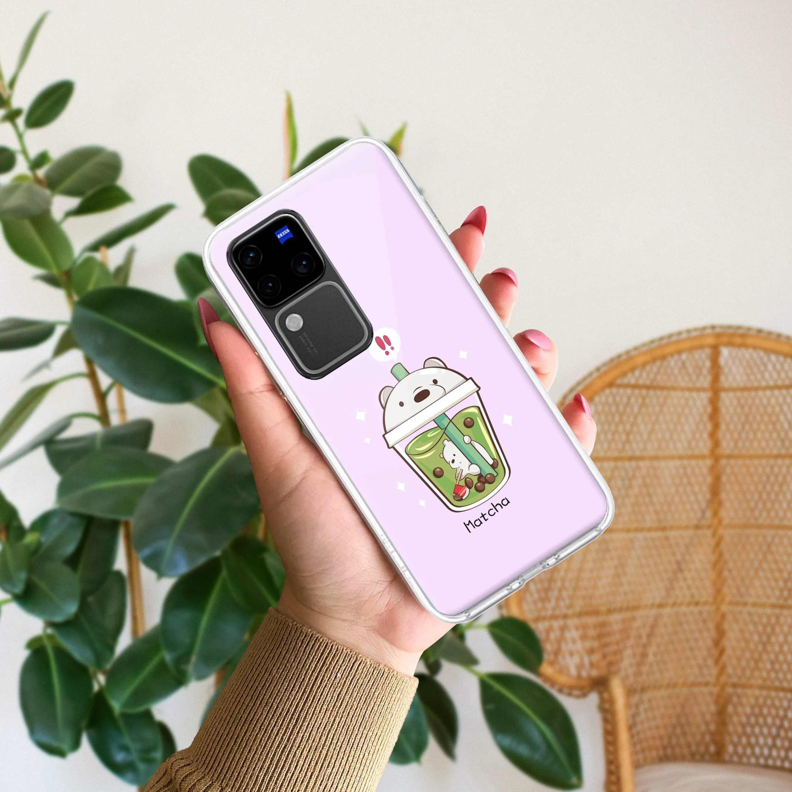 Cartoon Matcha Tea We Bare Bears Silicon Case For Vivo