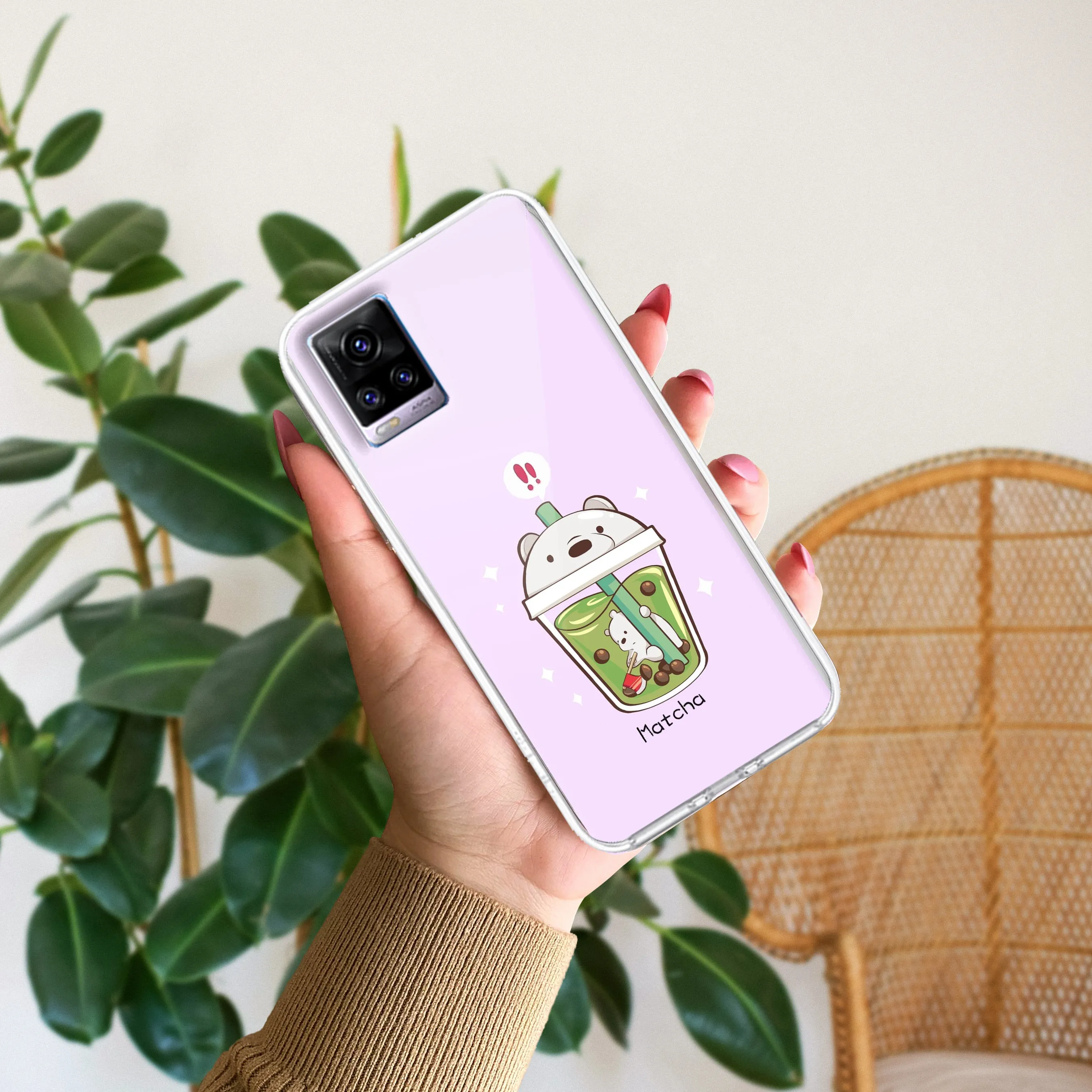 Cartoon Matcha Tea We Bare Bears Silicon Case For Vivo