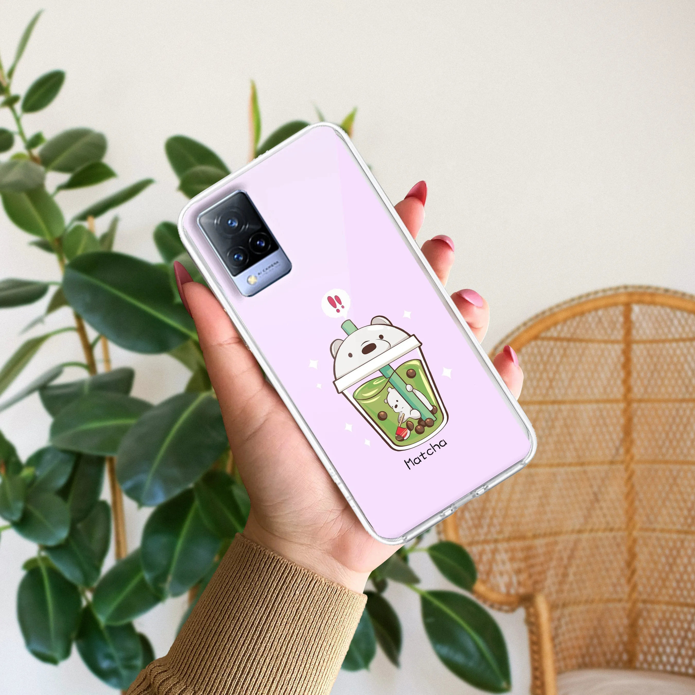 Cartoon Matcha Tea We Bare Bears Silicon Case For Vivo