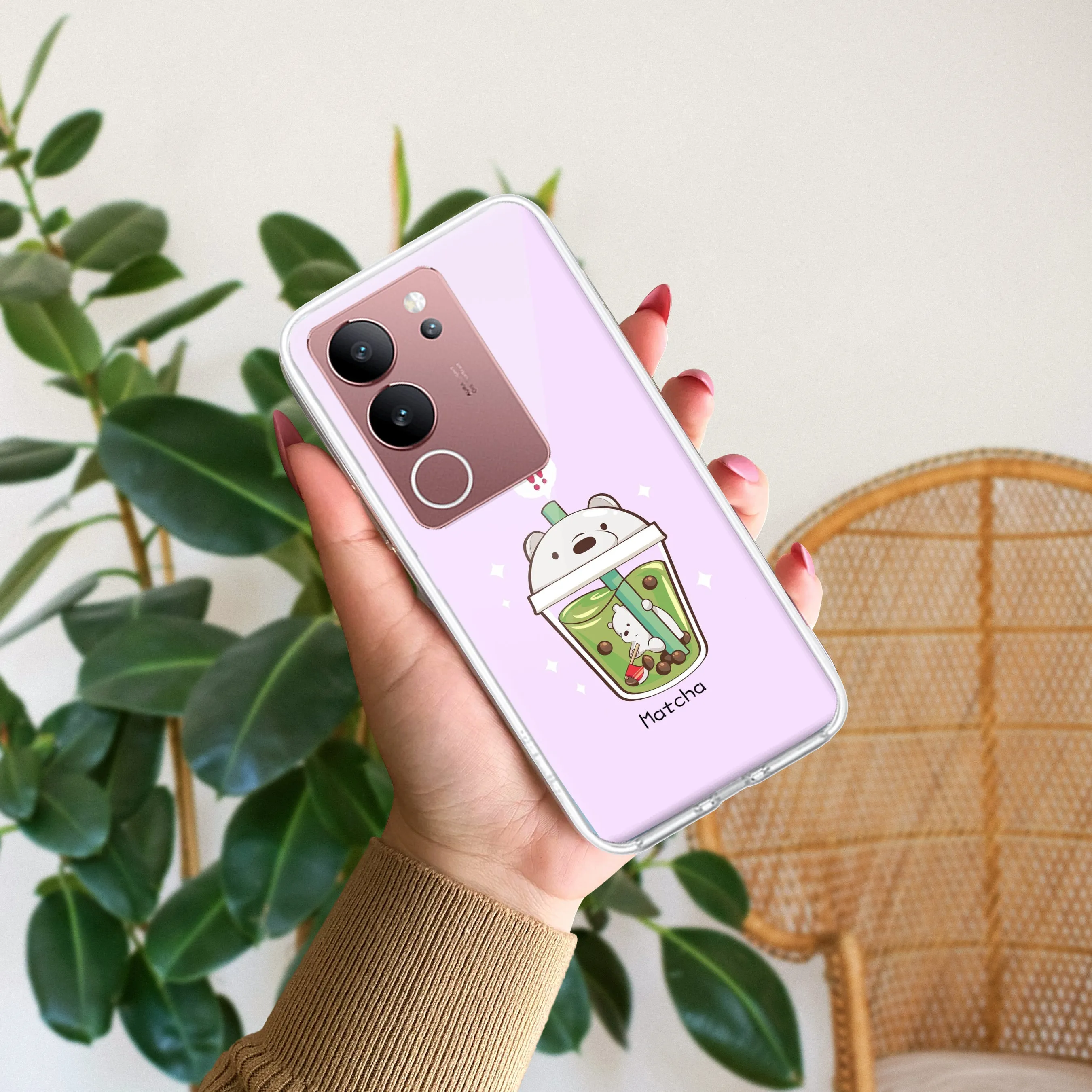 Cartoon Matcha Tea We Bare Bears Silicon Case For Vivo