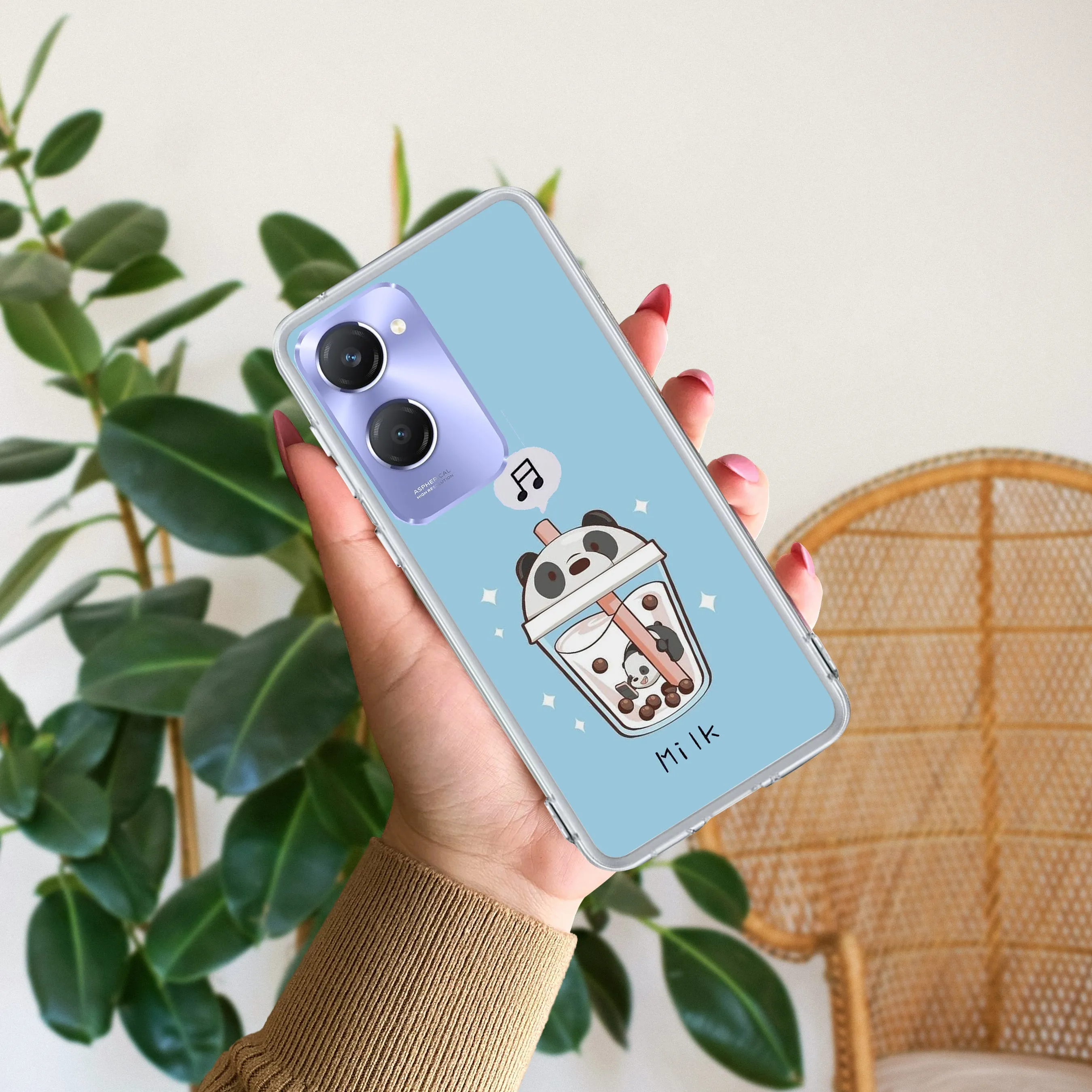 Cartoon Milk Tea We Bare Bears Silicon Case For Vivo