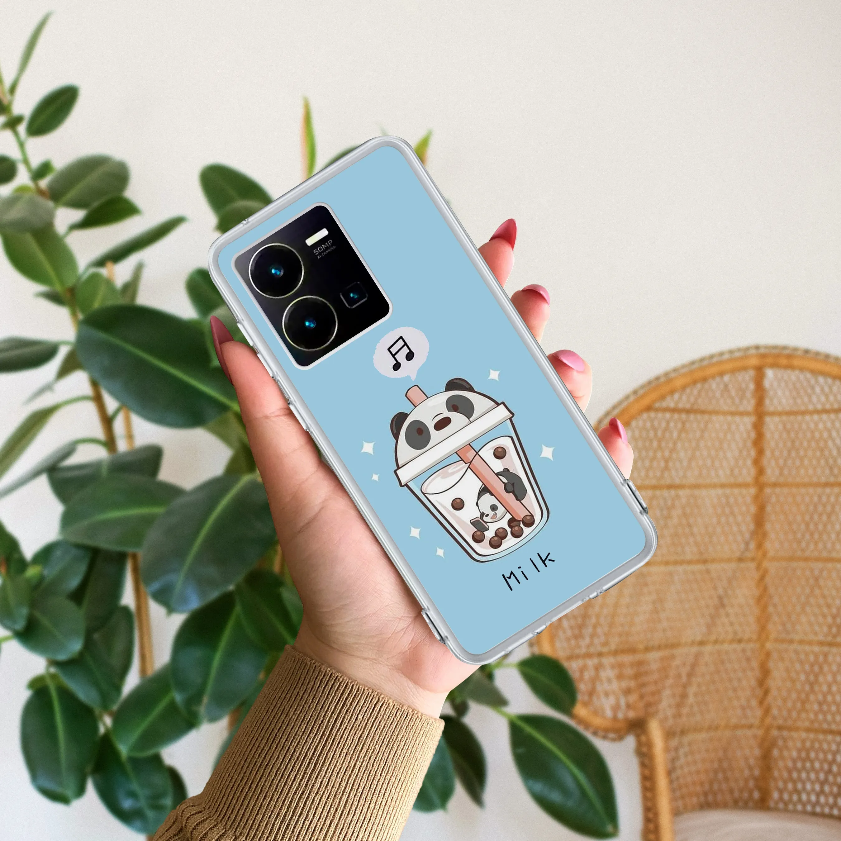 Cartoon Milk Tea We Bare Bears Silicon Case For Vivo