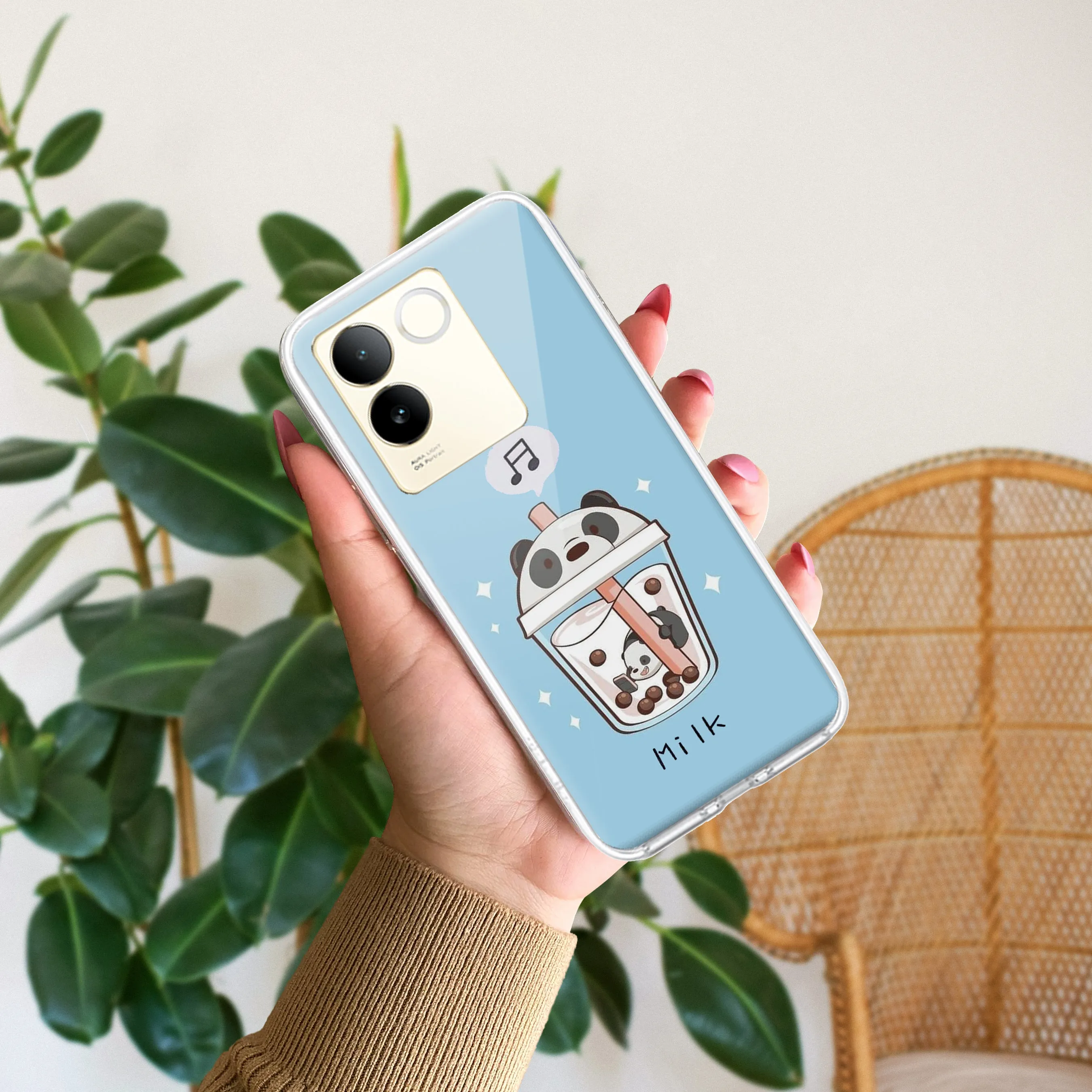 Cartoon Milk Tea We Bare Bears Silicon Case For Vivo