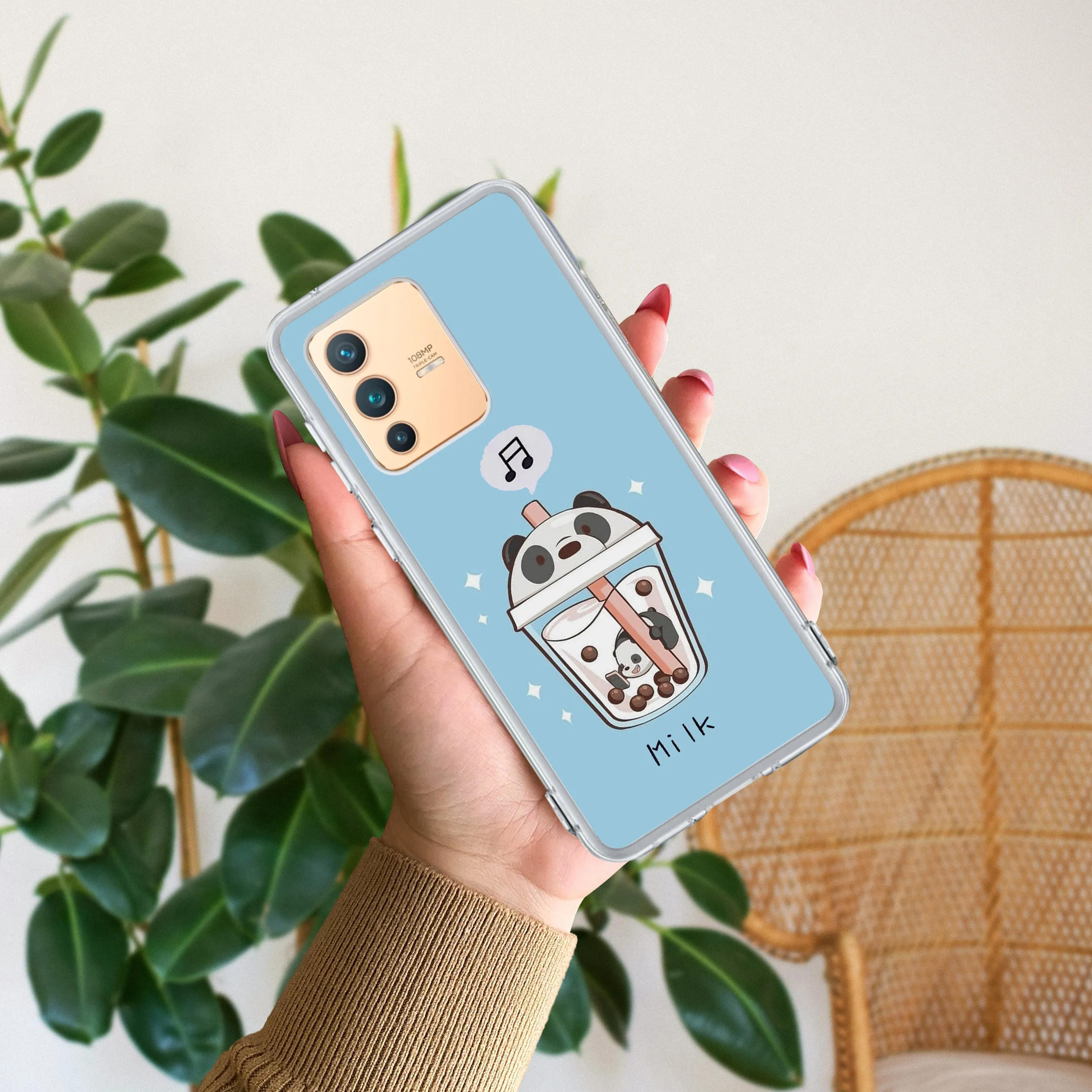 Cartoon Milk Tea We Bare Bears Silicon Case For Vivo