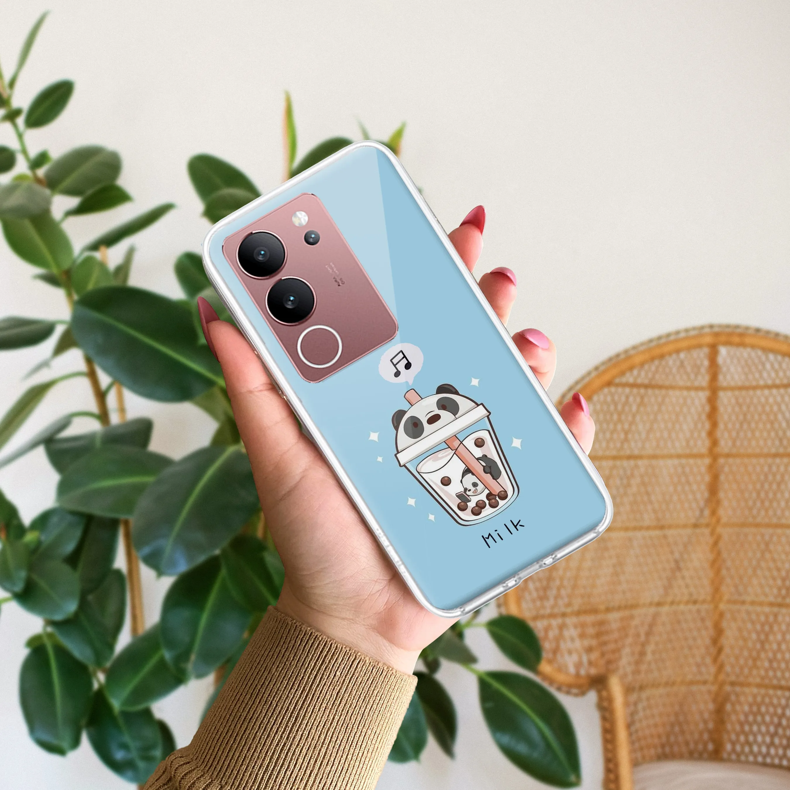 Cartoon Milk Tea We Bare Bears Silicon Case For Vivo