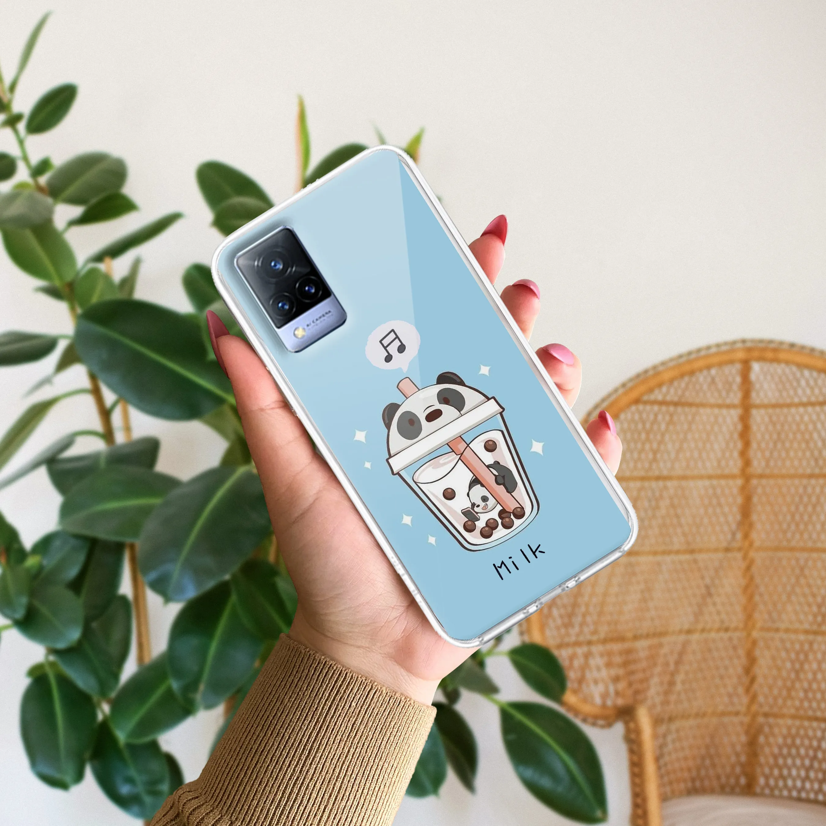 Cartoon Milk Tea We Bare Bears Silicon Case For Vivo