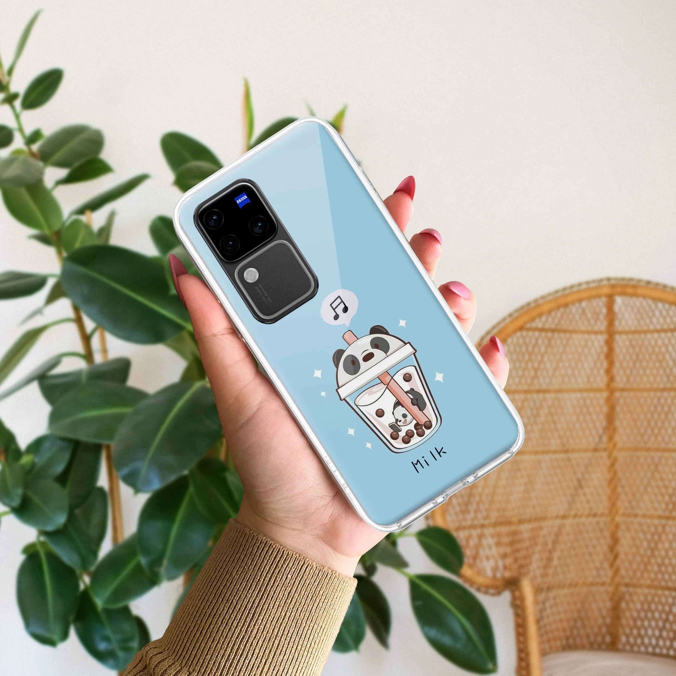 Cartoon Milk Tea We Bare Bears Silicon Case For Vivo