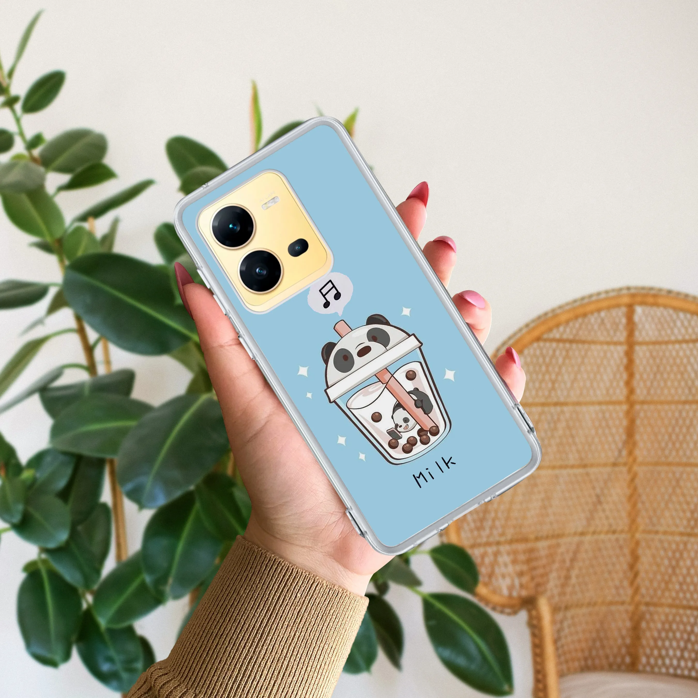 Cartoon Milk Tea We Bare Bears Silicon Case For Vivo