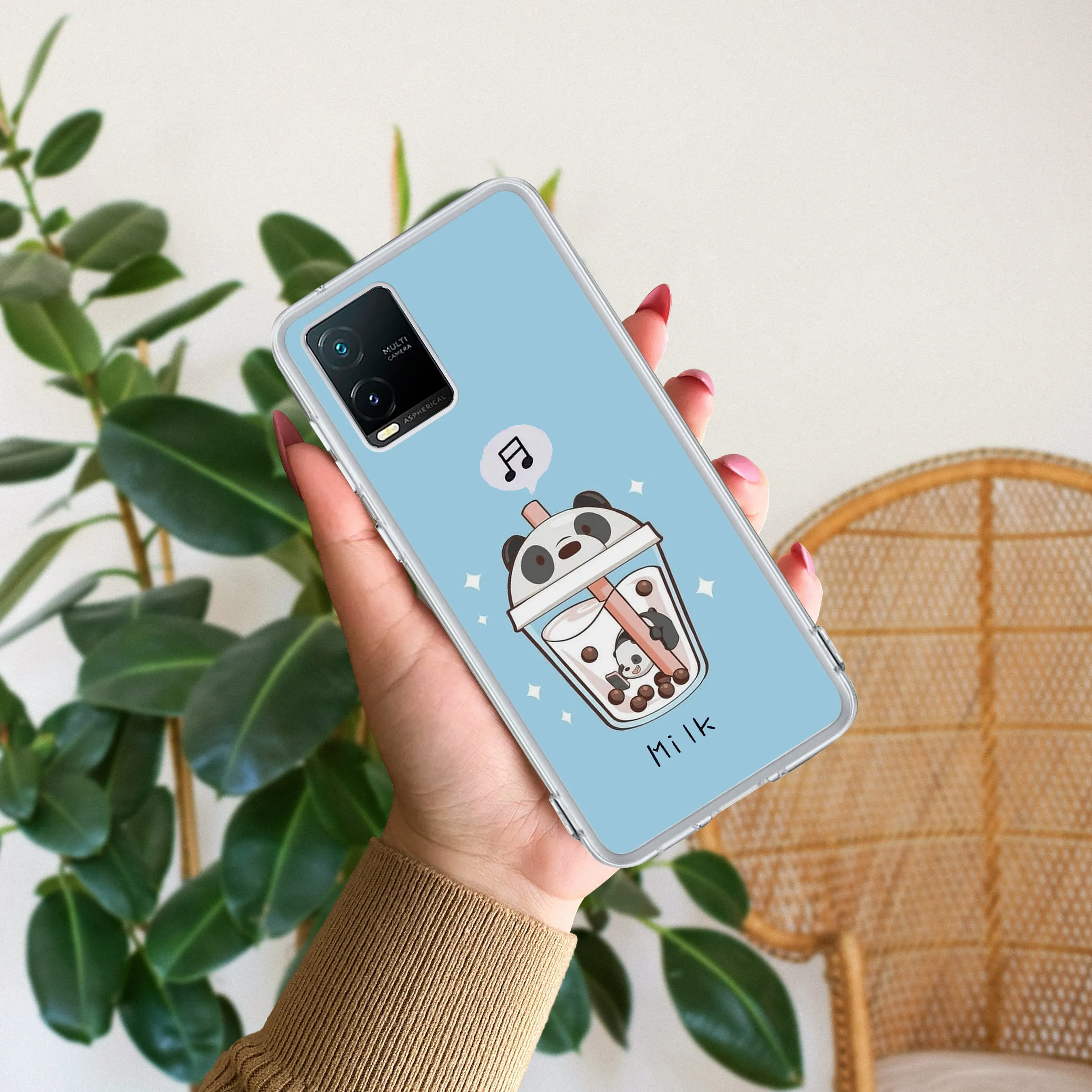 Cartoon Milk Tea We Bare Bears Silicon Case For Vivo