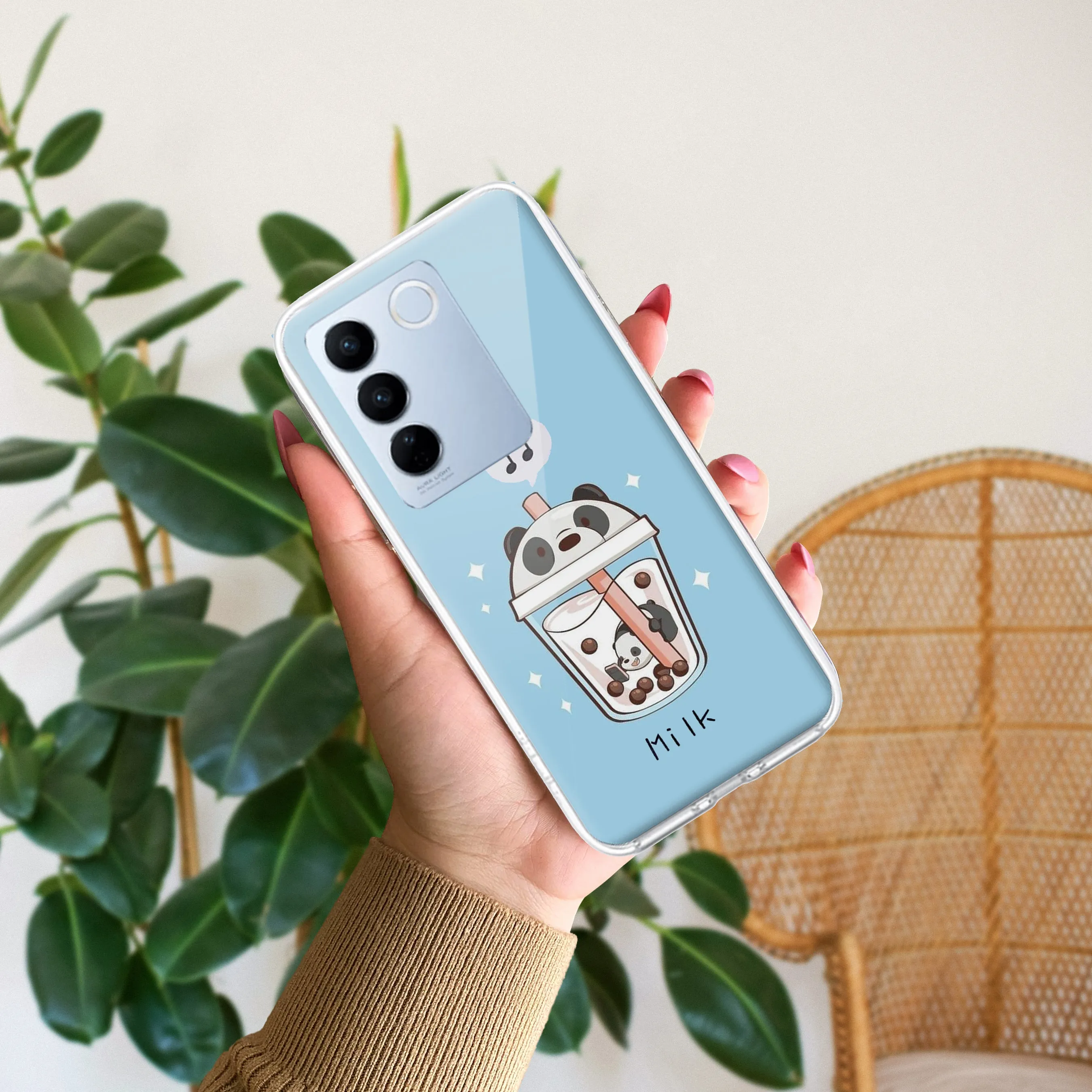 Cartoon Milk Tea We Bare Bears Silicon Case For Vivo