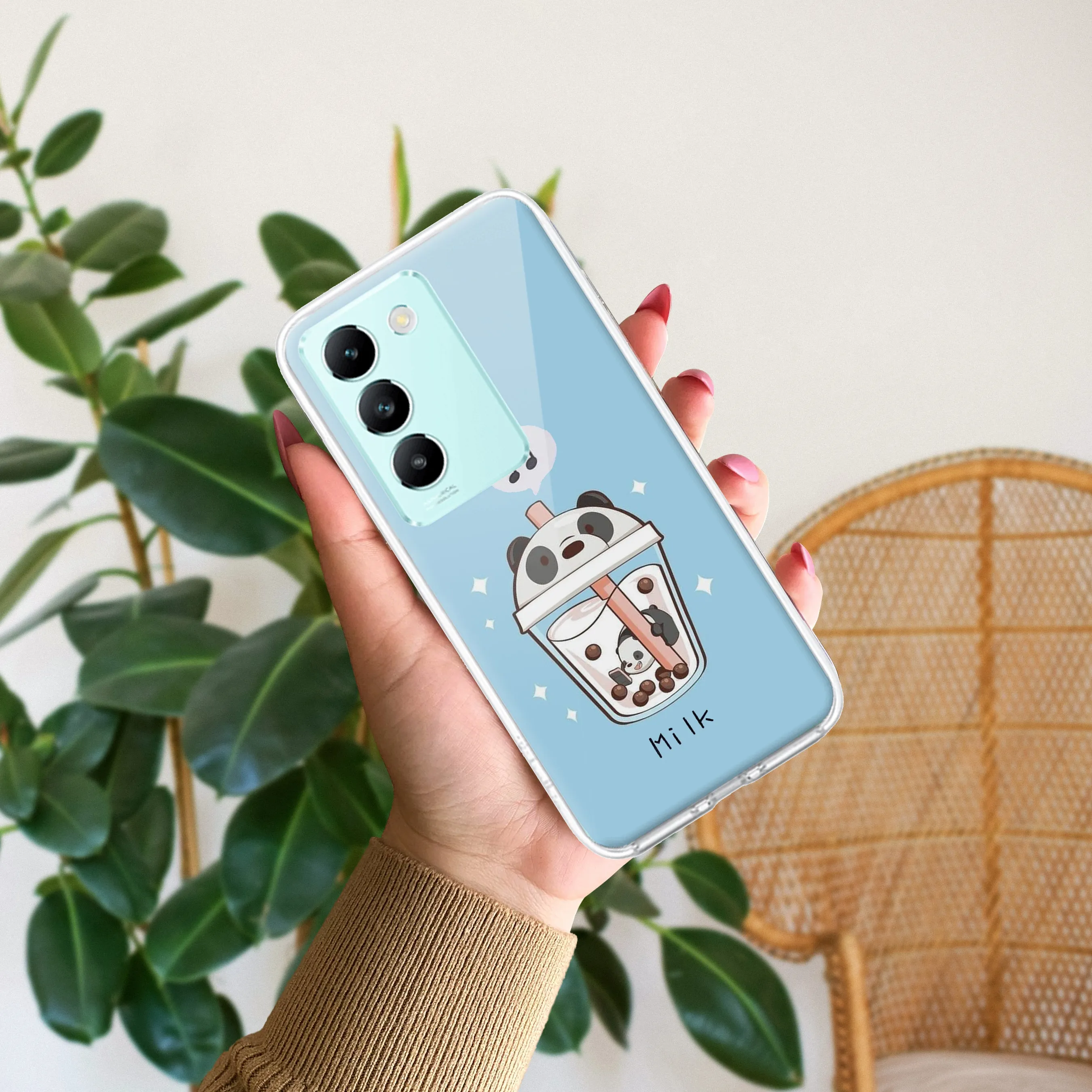 Cartoon Milk Tea We Bare Bears Silicon Case For Vivo