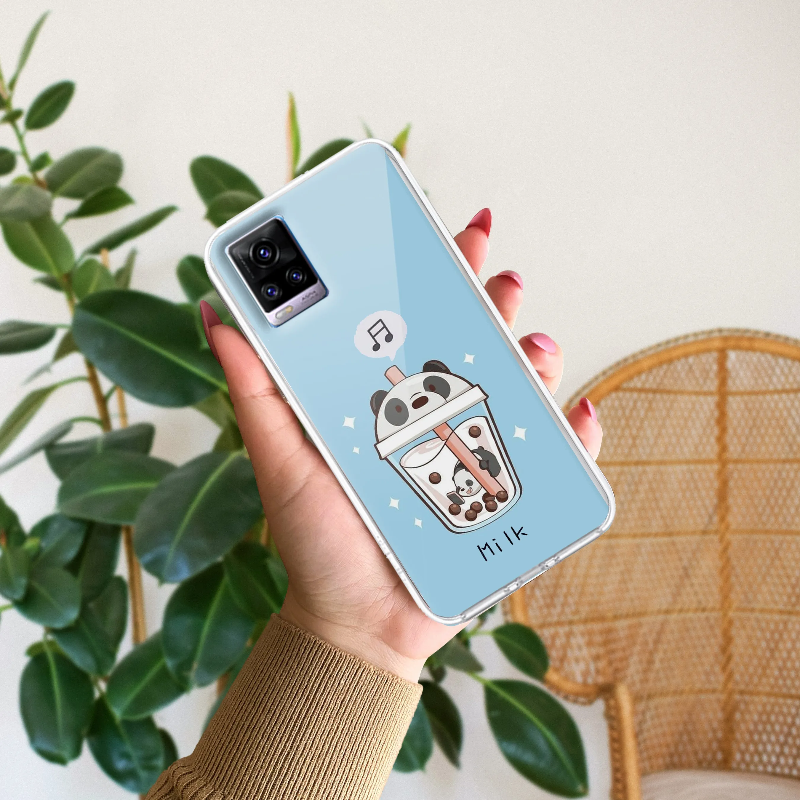 Cartoon Milk Tea We Bare Bears Silicon Case For Vivo