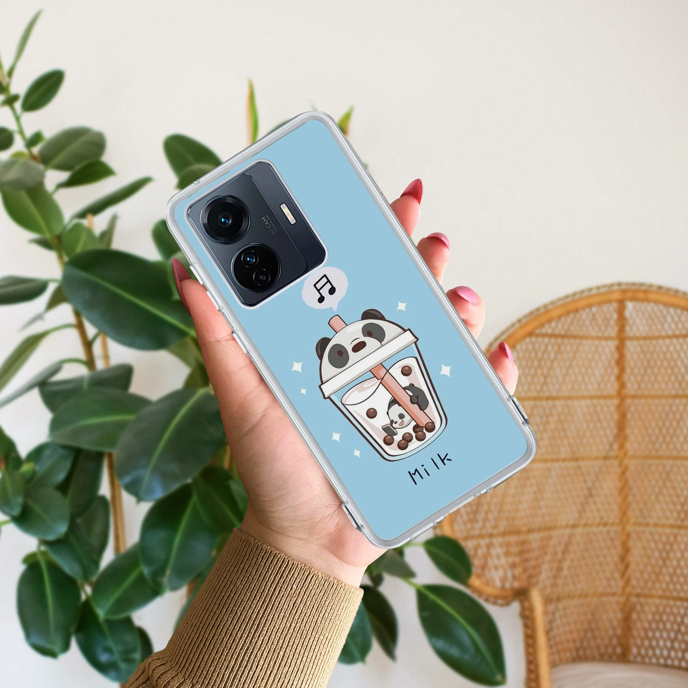 Cartoon Milk Tea We Bare Bears Silicon Case For Vivo