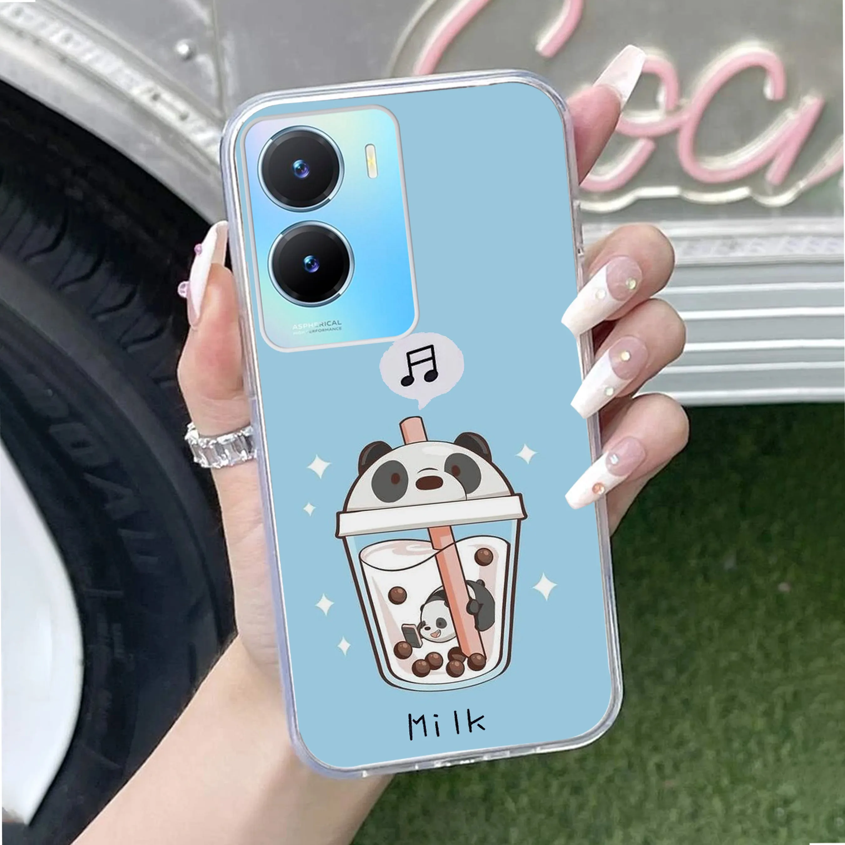 Cartoon Milk Tea We Bare Bears Silicon Case For Vivo