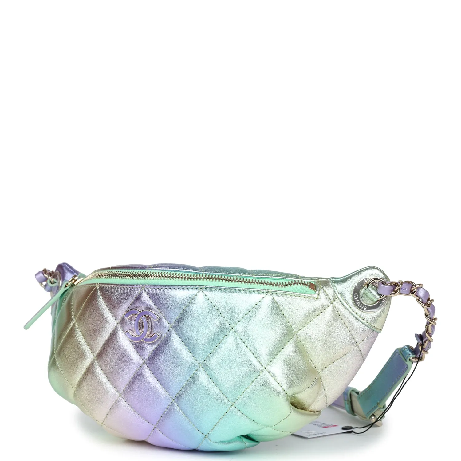 Chanel Belt Bag Rainbow Metallic Lambskin Light Gold Hardware