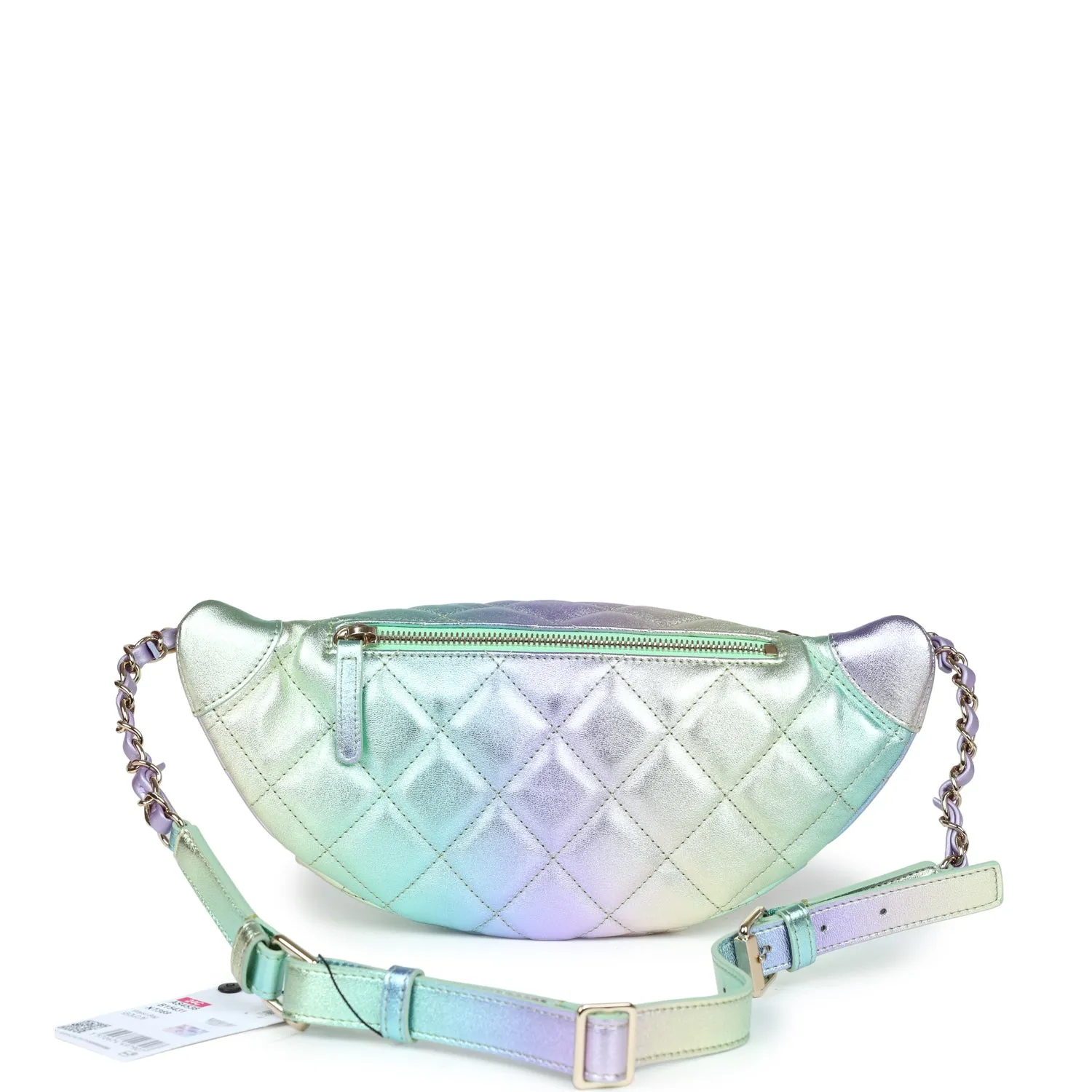 Chanel Belt Bag Rainbow Metallic Lambskin Light Gold Hardware