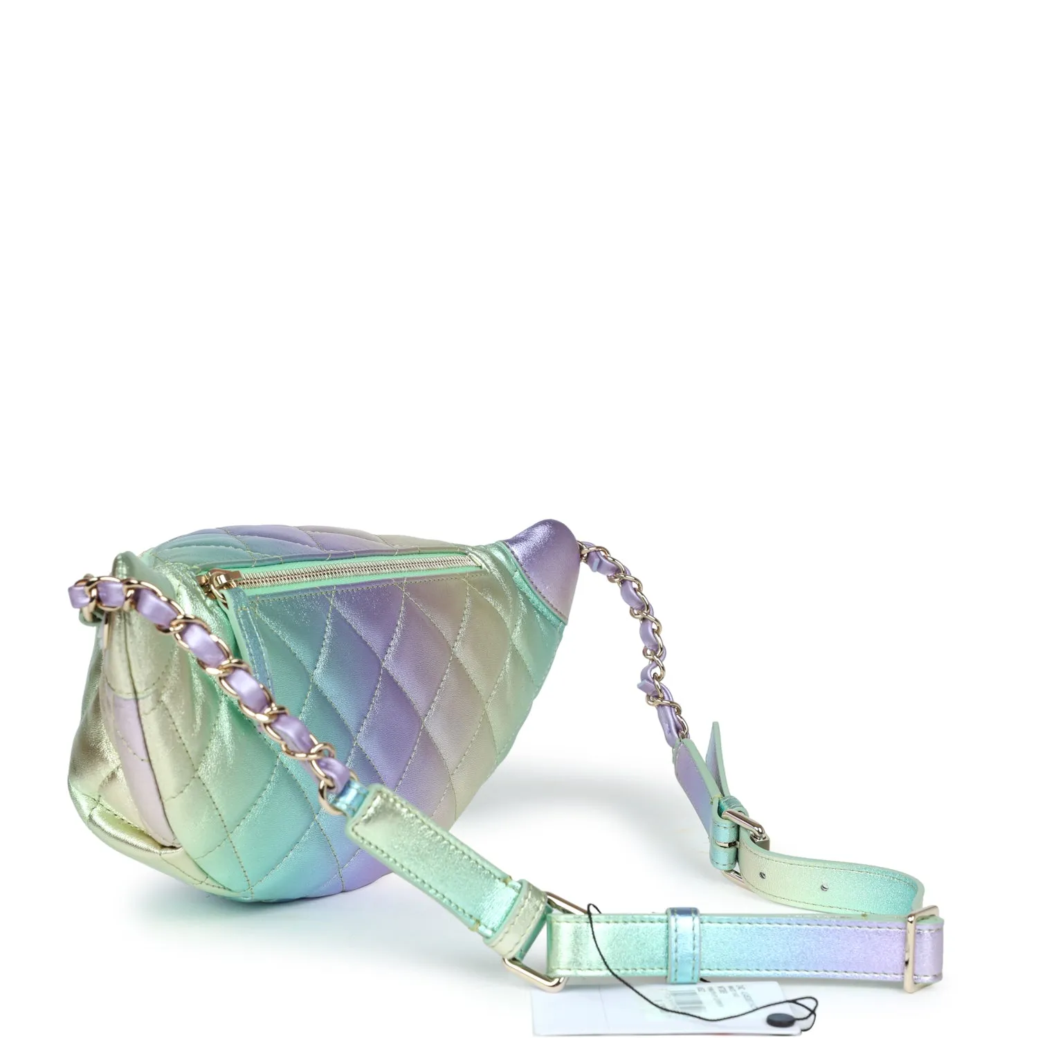 Chanel Belt Bag Rainbow Metallic Lambskin Light Gold Hardware