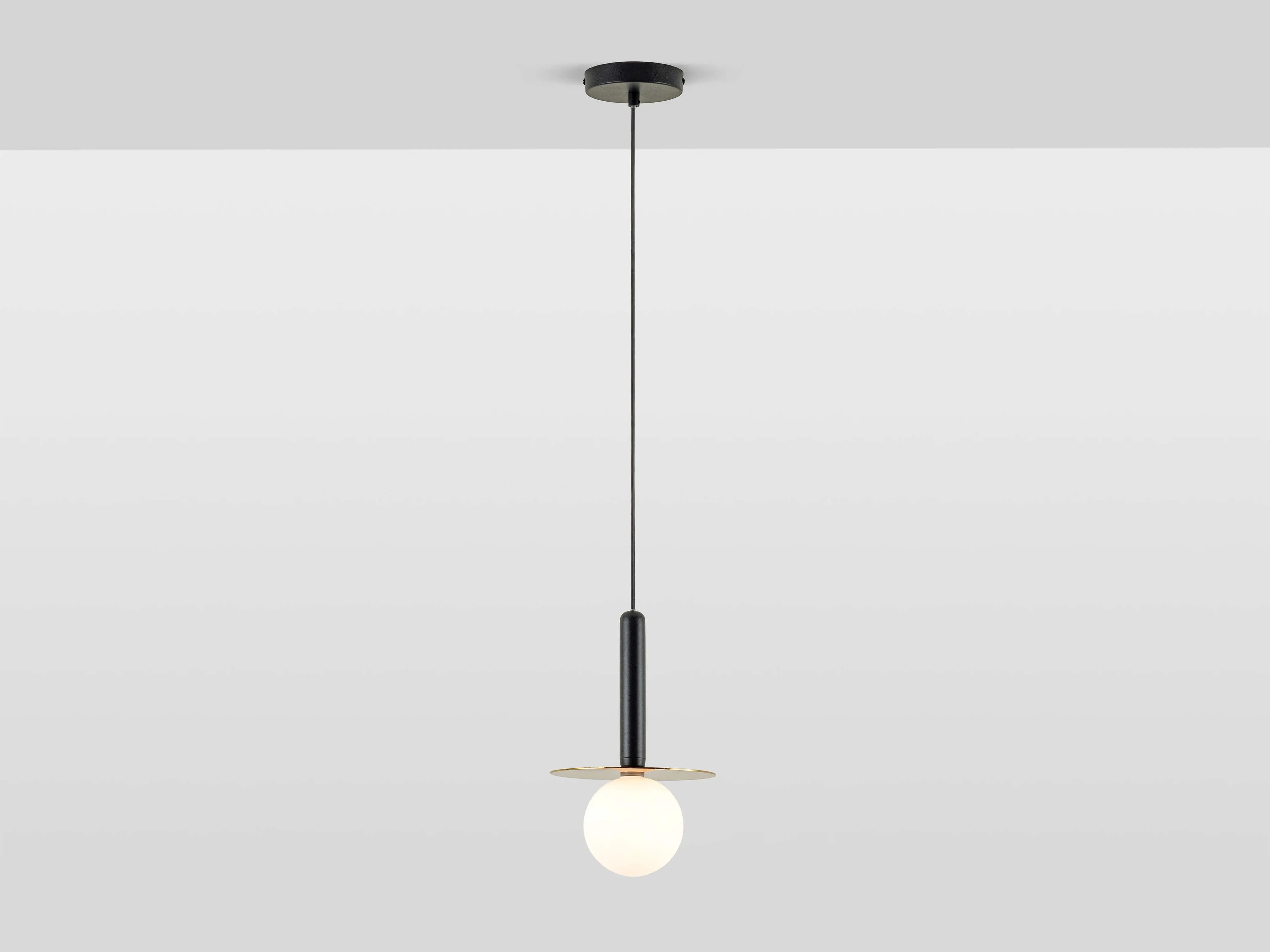 Charcoal grey plate pendant light