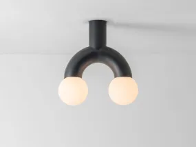 Charcoal grey tube flush ceiling light