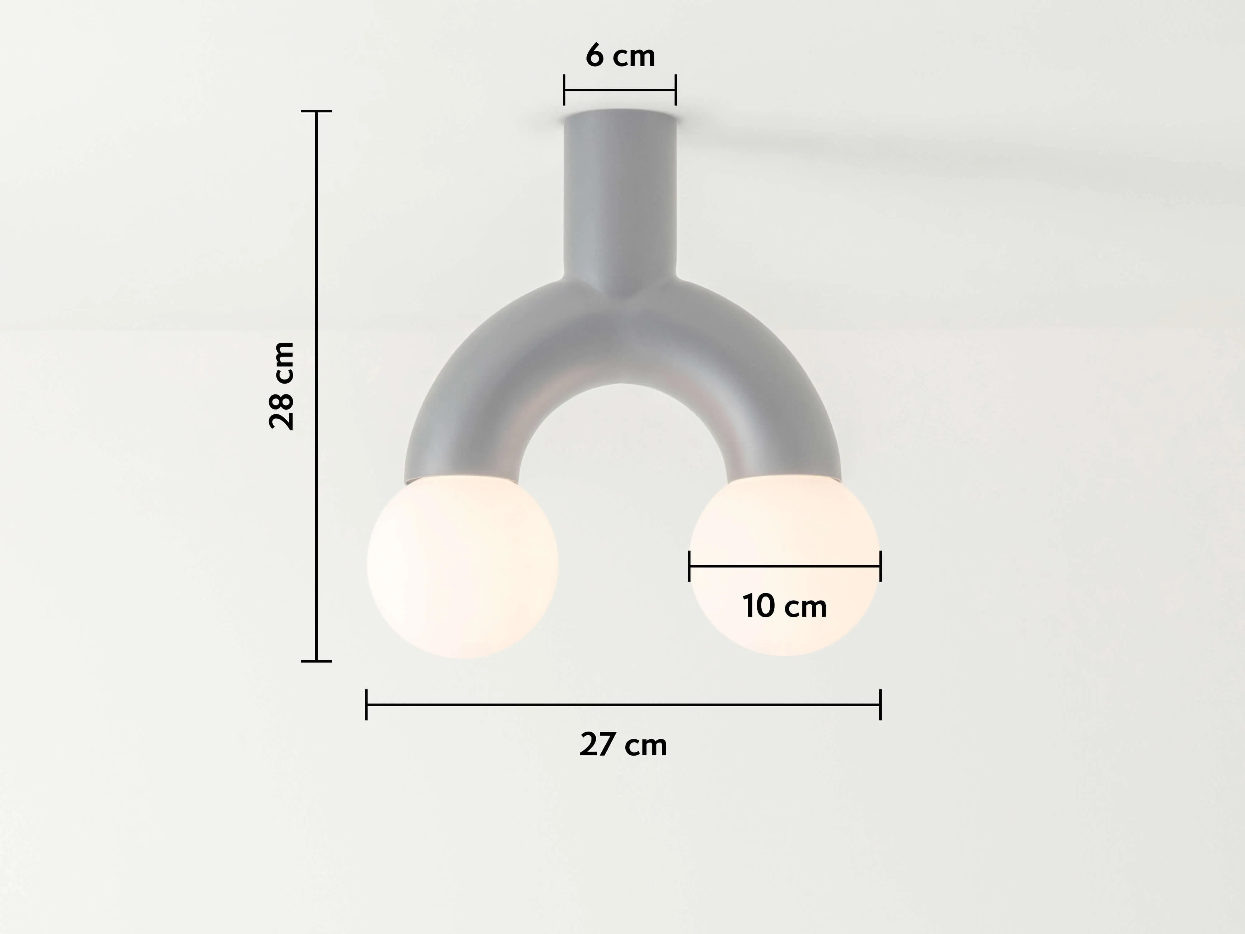 Charcoal grey tube flush ceiling light