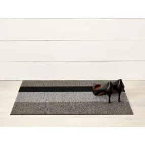 Chilewich Bold Stripe Silver & Black Shag Mat