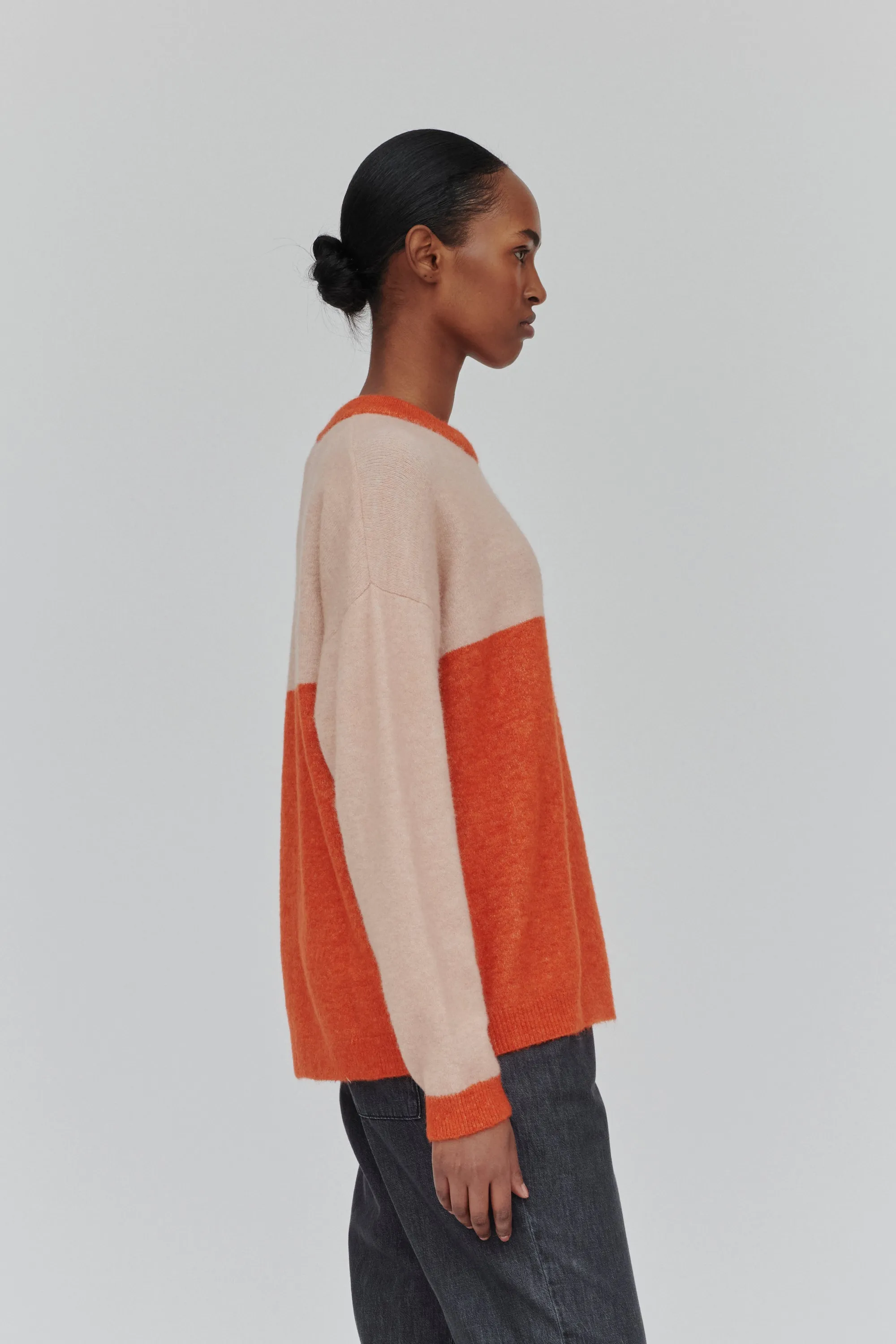 Claudine Sweater - Spicy Orange/Rugby Tan